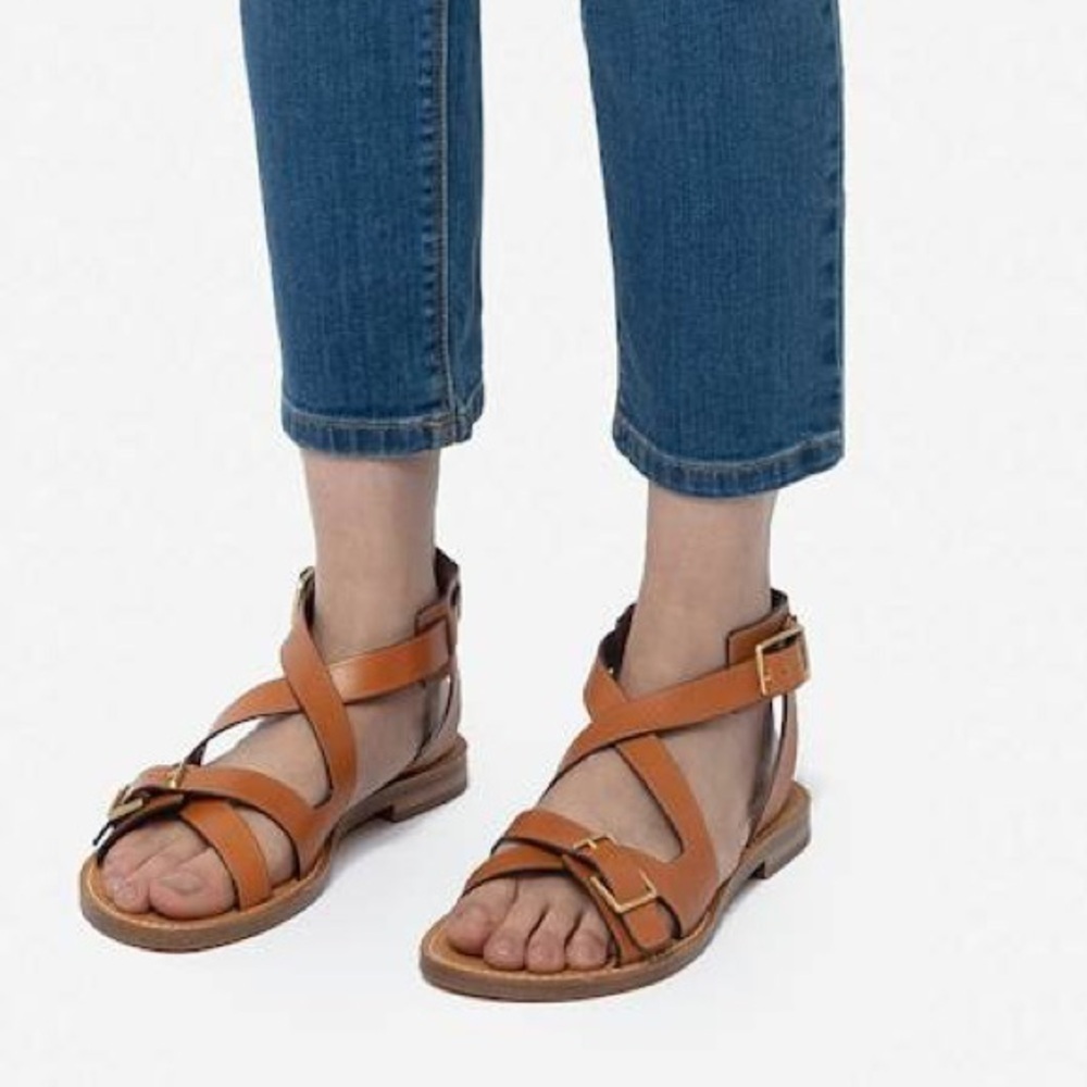 NIB Zadig & Voltaire Cecilia Caprese Sandals Tawny Tan Leather Strappy Gladiator